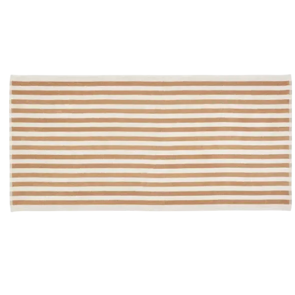 Badetuch -ARTO- Farbe Moonbeam/Amber Brown Größe 70 x 140 cm, breite Streifen