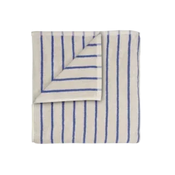 Badetuch -ARTO- Farbe Moonbeam/Mazarine Blue - Größe 70 x 140 cm, schmale Streifen