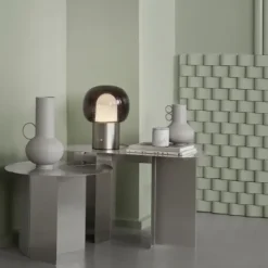 Beistelltisch -ORU- Farbe Edelstahl Matt - Größe M, Ø 50cm