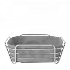 Brotkorb -DELARA- Farbe Taupe - Größe L, Verchromt