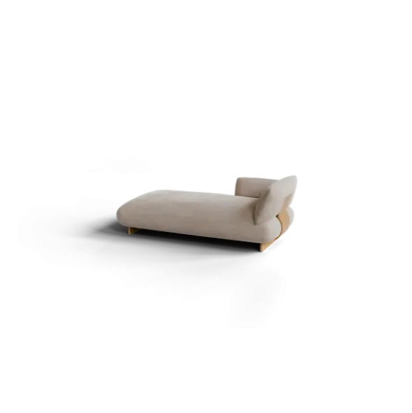 Chaiselongue, links -MOCO- Farbe Beige - Stoff: Pina