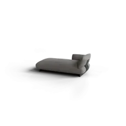 Chaiselongue, links -MOCO- Farbe Zinc - Stoff: Pina