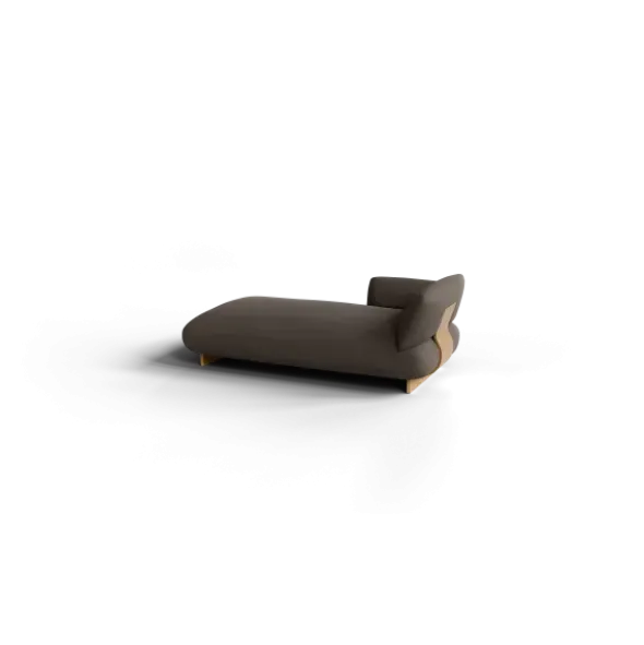 Chaiselongue, links -MOCO- Farbe Shitake - Stoff: Boucla