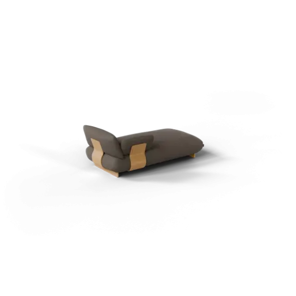 Chaiselongue, links -MOCO- Farbe Shitake - Stoff: Boucla