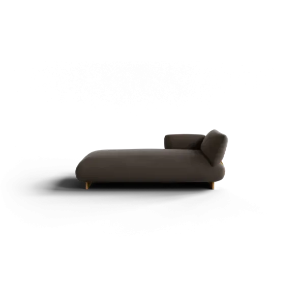 Chaiselongue, links -MOCO- Farbe Shitake - Stoff: Boucla