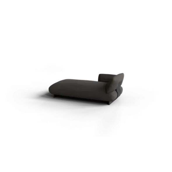 Chaiselongue, links -MOCO- Farbe Taupe - Stoff: Boucla