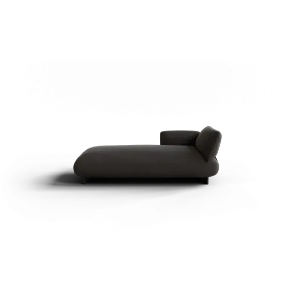 Chaiselongue, links -MOCO- Farbe Taupe - Stoff: Boucla