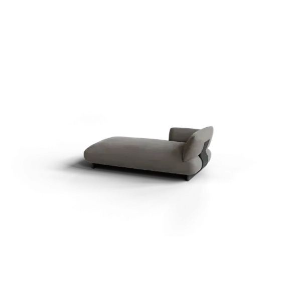 Chaiselongue, links -MOCO- Farbe Shitake - Stoff: kvadrat Melange Nap
