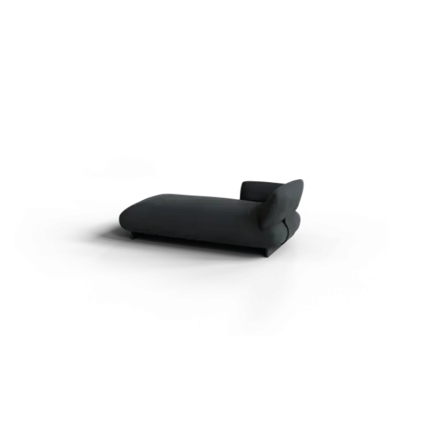 Chaiselongue, links -MOCO- Farbe Coal - Stoff: kvadrat Melange Nap