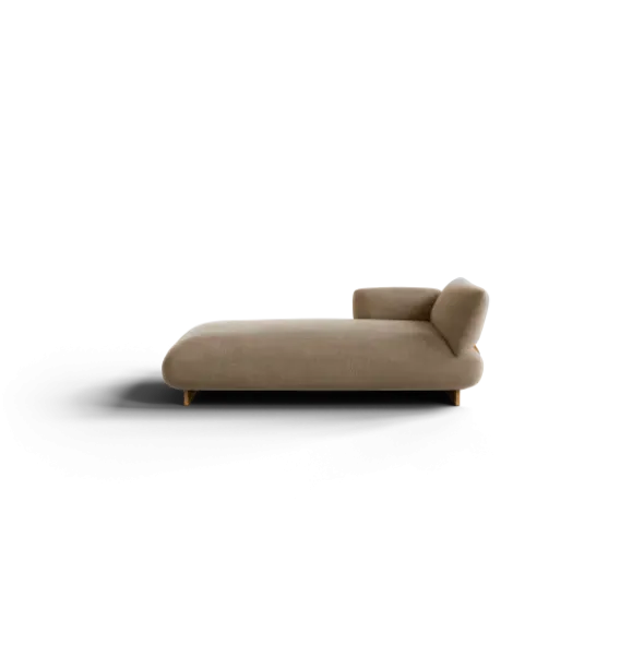 Chaiselongue, links -MOCO- Farbe Shitake - Stoff: kvadrat Moss