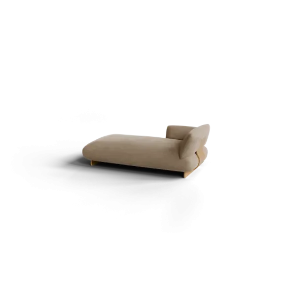 Chaiselongue, links -MOCO- Farbe Shitake - Stoff: kvadrat Moss
