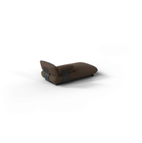 Chaiselongue, links -MOCO- Farbe Espresso - Stoff: kvadrat Moss