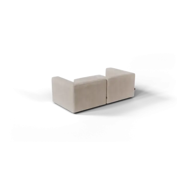 Chaiselongue, links -TASI- Farbe Beige - Stoff: Pina