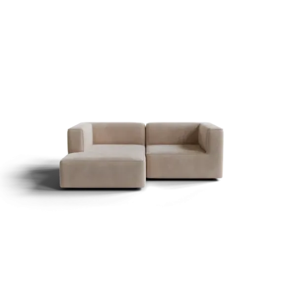 Chaiselongue, links -TASI- Farbe Beige - Stoff: Pina