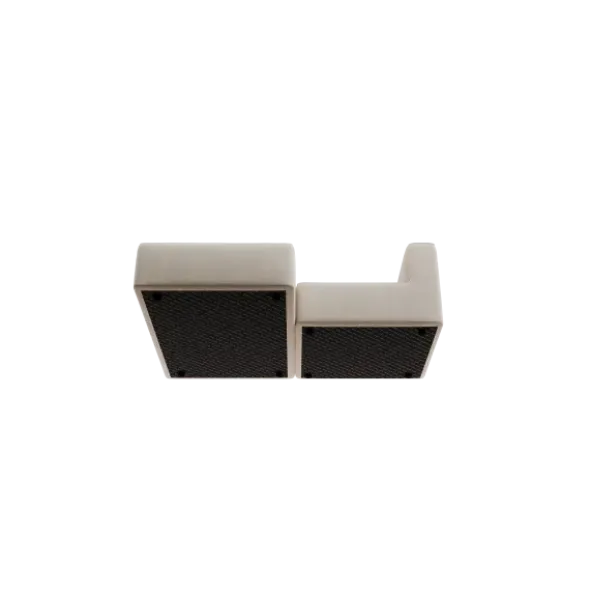 Chaiselongue, links -TASI- Farbe Beige - Stoff: Boucla