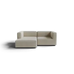 Chaiselongue, links -TASI- Farbe Beige - Stoff: Boucla
