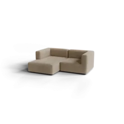 Chaiselongue, links -TASI- Farbe Beige - Stoff: kvadrat Melange Nap