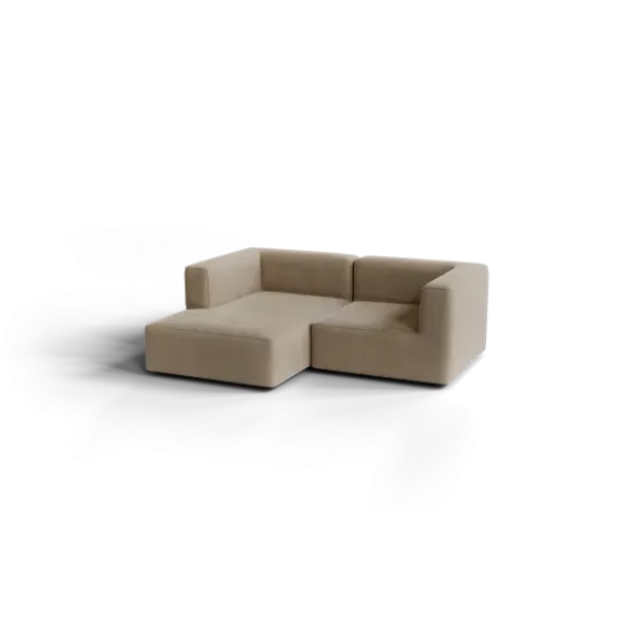 Chaiselongue, links -TASI- Farbe Beige - Stoff: kvadrat Melange Nap