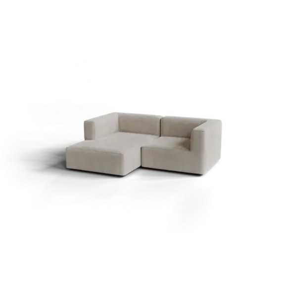 Chaiselongue, links -TASI- Farbe Desert - Stoff: Pina