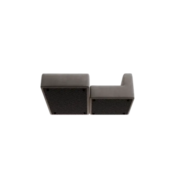 Chaiselongue, links -TASI- Farbe Zinc - Stoff: Pina