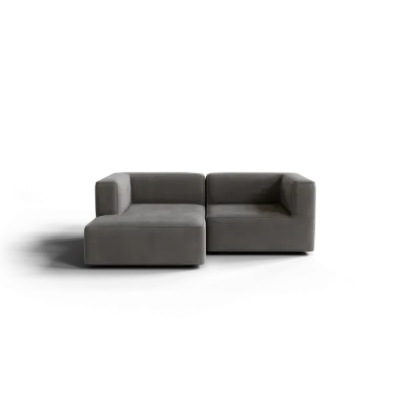 Chaiselongue, links -TASI- Farbe Zinc - Stoff: Pina