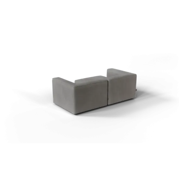 Chaiselongue, links -TASI- Farbe Zinc - Stoff: Pina