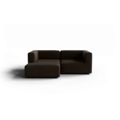 Chaiselongue, links -TASI- Farbe Espresso - Stoff: Pina