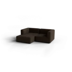 Chaiselongue, links -TASI- Farbe Espresso - Stoff: Pina