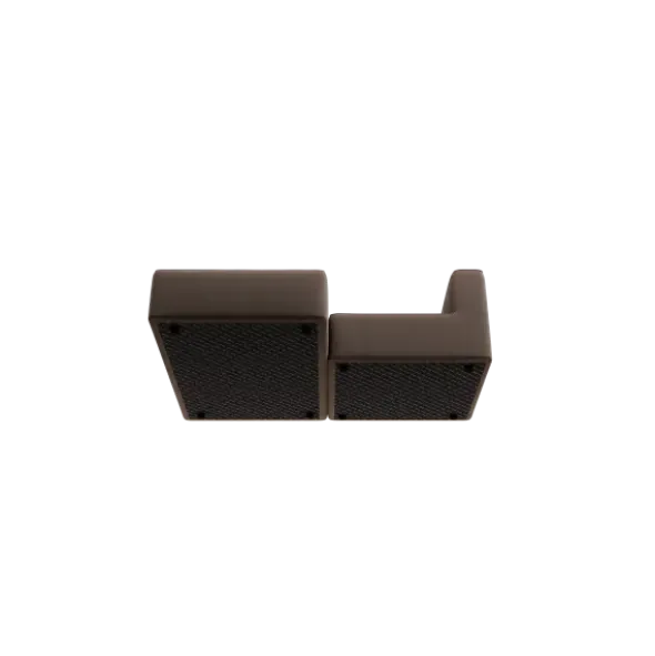 Chaiselongue, links -TASI- Farbe Shitake - Stoff: Boucla