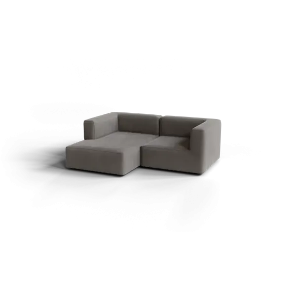 Chaiselongue, links -TASI- Farbe Shitake - Stoff: kvadrat Melange Nap