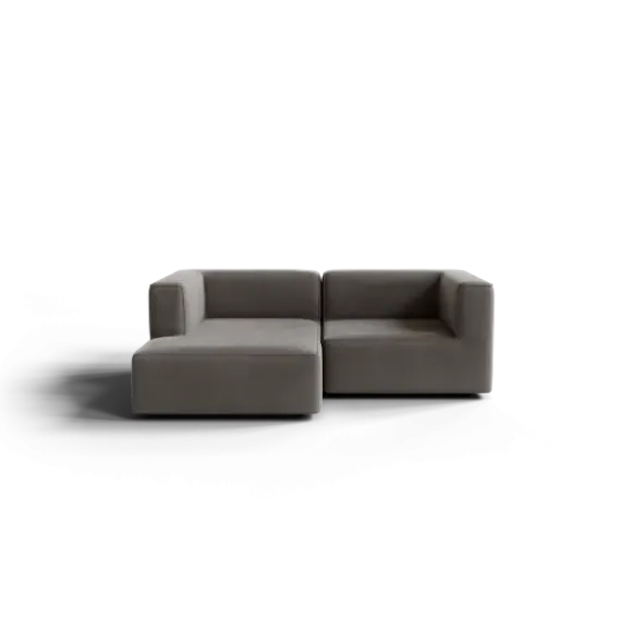 Chaiselongue, links -TASI- Farbe Shitake - Stoff: kvadrat Melange Nap
