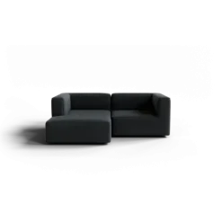 Chaiselongue, links -TASI- Farbe Coal - Stoff: kvadrat Melange Nap