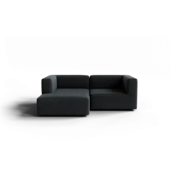 Chaiselongue, links -TASI- Farbe Coal - Stoff: kvadrat Melange Nap