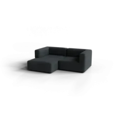 Chaiselongue, links -TASI- Farbe Coal - Stoff: kvadrat Melange Nap