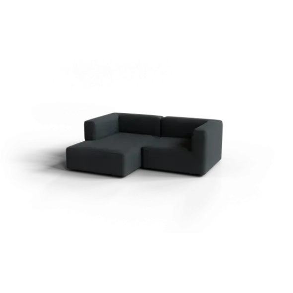 Chaiselongue, links -TASI- Farbe Coal - Stoff: kvadrat Melange Nap