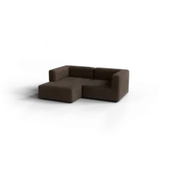 Chaiselongue, links -TASI- Farbe Espresso - Stoff: kvadrat Moss
