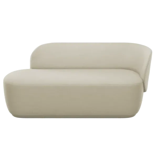 Chaiselongue, rechts -KUON- Boucla Beige