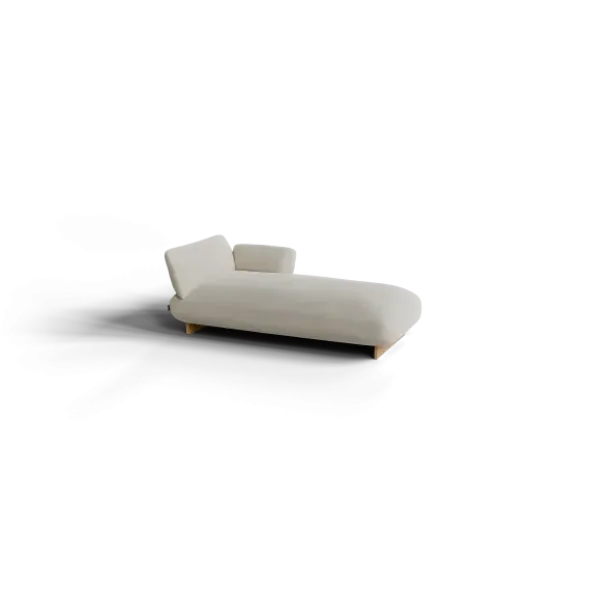 Chaiselongue, rechts -MOCO- Farbe Beige - Stoff: Boucla