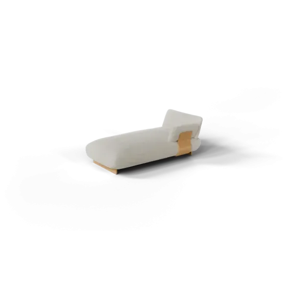 Chaiselongue, rechts -MOCO- Farbe Beige - Stoff: Boucla