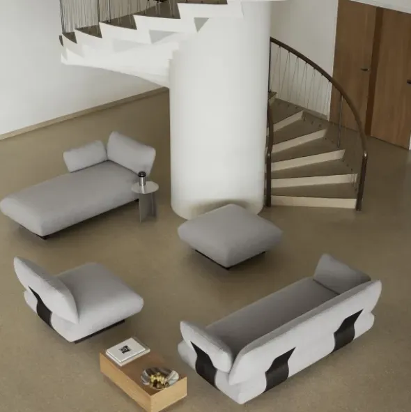 Chaiselongue, rechts -MOCO- Farbe Beige - Stoff: kvadrat Melange Nap