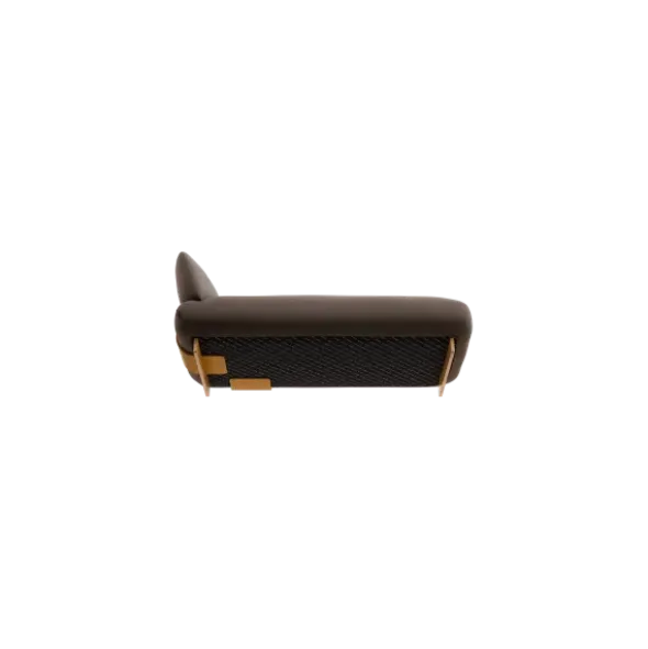 Chaiselongue, rechts -MOCO- Farbe Shitake - Stoff: Boucla