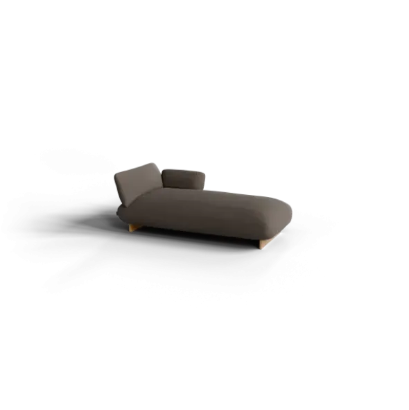 Chaiselongue, rechts -MOCO- Farbe Shitake - Stoff: Boucla