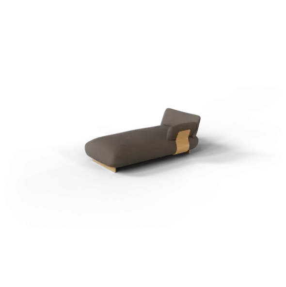 Chaiselongue, rechts -MOCO- Farbe Shitake - Stoff: Boucla