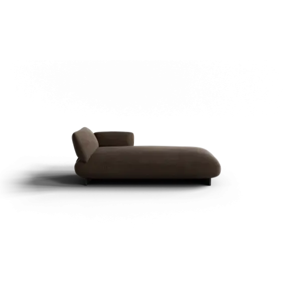 Chaiselongue, rechts -MOCO- Farbe Espresso - Stoff: kvadrat Moss