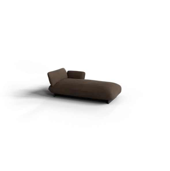 Chaiselongue, rechts -MOCO- Farbe Espresso - Stoff: kvadrat Moss