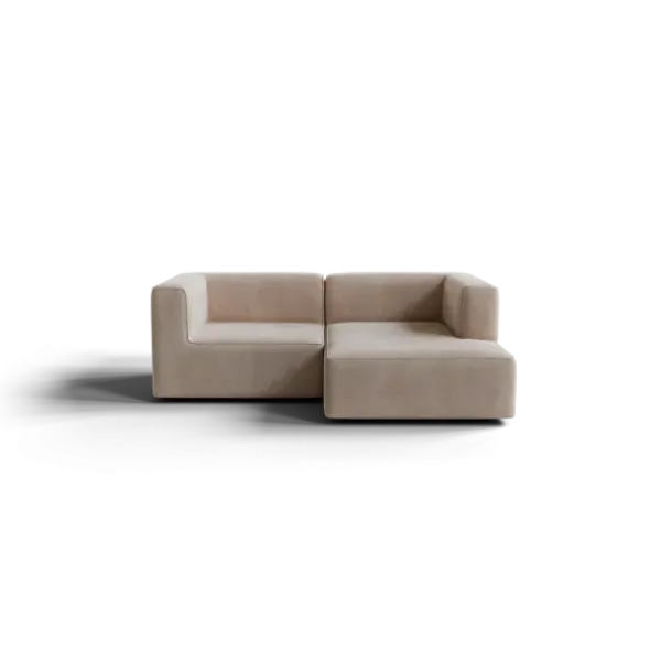 Chaiselongue, rechts -TASI- Farbe Beige - Stoff: Pina