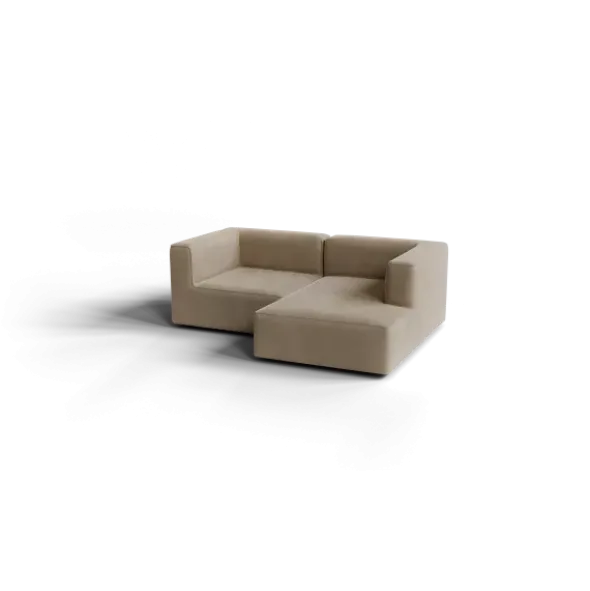 Chaiselongue, rechts -TASI- Farbe Beige - Stoff: kvadrat Melange Nap