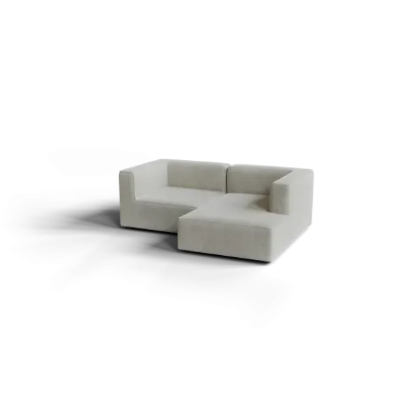 Chaiselongue, rechts -TASI- Farbe Cloud - Stoff: kvadrat Moss