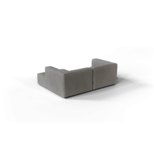 Chaiselongue, rechts -TASI- Farbe Zinc - Stoff: Pina