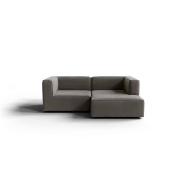 Chaiselongue, rechts -TASI- Farbe Shitake - Stoff: kvadrat Melange Nap